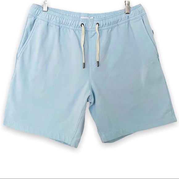 Onia French Terry Drawstring Shorts Sky Blue Premium Cotton Blend Sweat Shorts - Picture 2 of 8